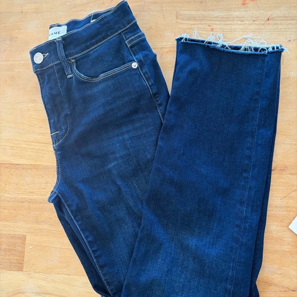 Frame Denim Women's Deep Indigo Cropped Jeans